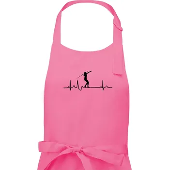Kuchyňská zástěra EKG hod oštěpem žena - Dámská zástěra na vaření - Univerzální velikost ( Růžová )