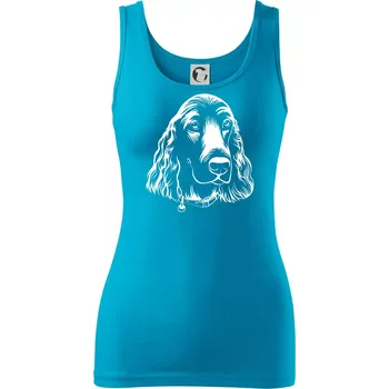 Dámské tričko Kokršpaněl - hlava kreslená - Dámské tílko - M ( Světlý tyrkys )