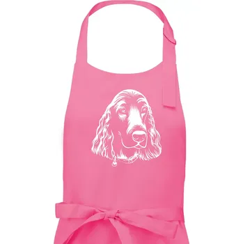 Kuchyňská zástěra Kokršpaněl - hlava kreslená - Pánská zástěra na vaření - Univerzální velikost ( Růžová )