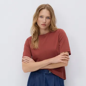 Dámské tričko Reserved - Oversize tričko s modalem - měděná - 570GA-28X - 570GA-28X-XS