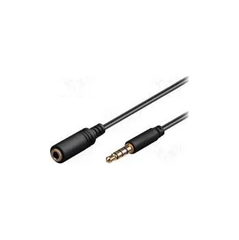 Audio kabel Kabel Jack 3,5mm 4pin zásuvka,Jack 3,5mm 4pin vidlice 3m