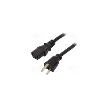 Napájecí kabel Kabel IEC C13 zásuvka,NEMA 5-15 (B) vidlice PVC 2,5m černá