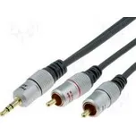 Kabel Jack 3,5mm vidlice,RCA vidlice x2 10m černá