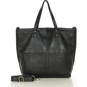 Kabelka Marco Mazzini Velká kožená shopper nákupní taška MARCO MAZZINI; černá