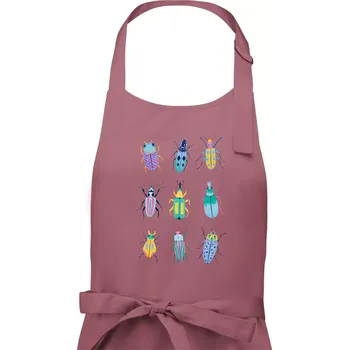 Kuchyňská zástěra Barevní brouci (studio-arte.cz) - Pánská zástěra na vaření - Univerzální velikost ( Starorůžová )