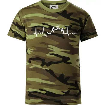 EKG trojskok - Dětské maskáčové triko - 122 cm/6 let ( Zelený maskáč )