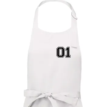 Kuchyňská zástěra King - Queen - 01 dres (černobílá) - Pánská zástěra na vaření - Univerzální velikost ( Bílá )