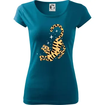 Tygr s hvězdami (studio-arte.cz) - Dámské triko Pure - M ( Petrolejová )