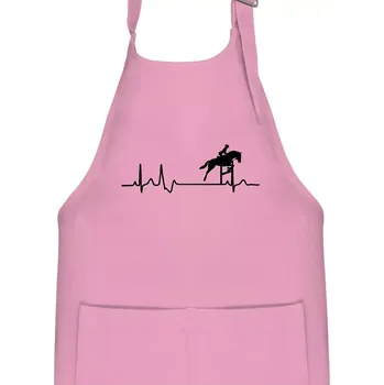 Kuchyňská zástěra EKG kůň přeskok - Dětská zástěra na vaření - Univerzální velikost ( Růžová )