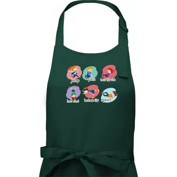 Kuchyňská zástěra Parkour moves - Pánská zástěra na vaření - Univerzální velikost ( Lahvově zelená )