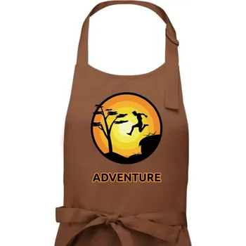 Kuchyňská zástěra Parkour adventure - Dámská zástěra na vaření - Univerzální velikost ( Kakaová )