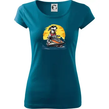 Dámské oblečení Chrt na vodním skútru - Dámské triko Pure - L ( Petrolejová )