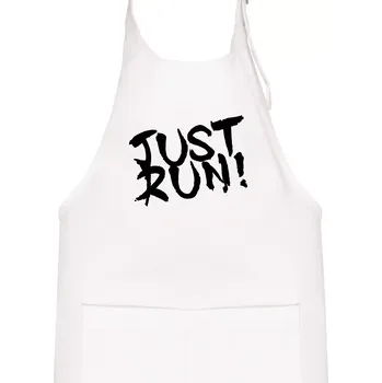 Kuchyňská zástěra Just run - Dětská zástěra na vaření - Univerzální velikost ( Bílá )