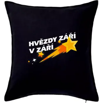 Polštář Hvězdy září v září - Polštář 50x50 - 50x50 - Pouze potah ( Černá )