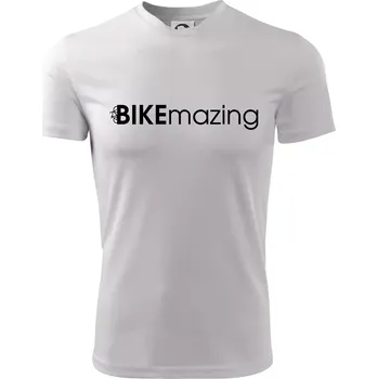 Chlapecké tričko Bike nápisy Bikemazing - Dětské triko sportovní (dresovina) - 122 cm/6 let ( Bílá )