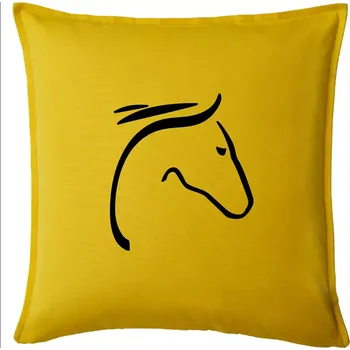 Polštář Kůň - hlava silueta - Polštář 50x50 - 50x50 - Pouze potah ( Žlutá )