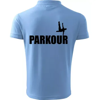 Pánská košile Parkour - na jedné ruce - Polokošile pánská Pique Polo 203 - 4XL ( Pyžamově světlá modrá )
