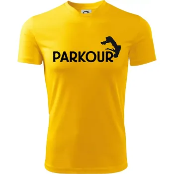 Chlapecké tričko Parkour - salto - Dětské triko sportovní (dresovina) - 134 cm/8 let ( Žlutá )
