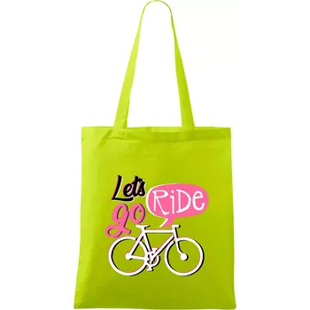 Lets go ride - Taška bavlněná - 42 x 38 cm ( Limetková )