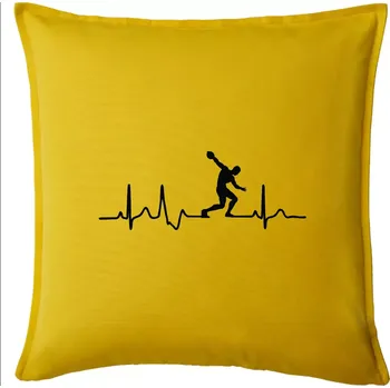 Polštář EKG hod diskem - Polštář 50x50 - 50x50 - Pouze potah ( Žlutá )