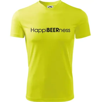Pivní nápisy HappiBEERness - Dětské triko sportovní (dresovina) - 158 cm/12 let ( Neonově žlutá )