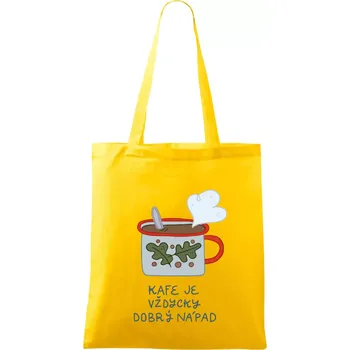 Kafe je vždycky dobrý nápad (studio-arte.cz) - Taška bavlněná - 42 x 38 cm ( Žlutá )