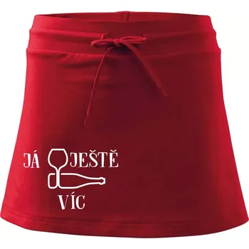 Dámská sukně Já ještě víc piju - Sportovní sukně - two in one - L ( Červená )