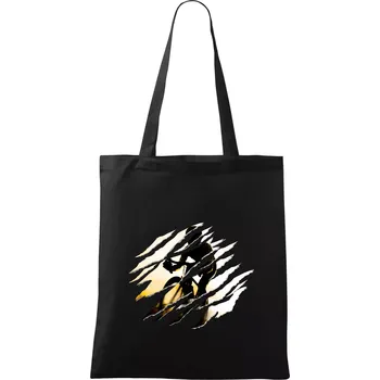 Nákupní taška Roztržené triko - silniční cyklista při západu - Taška bavlněná - 42 x 38 cm ( Černá )