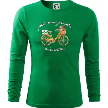 Pánské oblečení Mužská jízda životem 55 - Triko s dlouhým rukávem FIT-T long sleeve - 2XL ( Středně zelená )