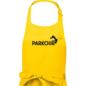 Kuchyňská zástěra Parkour - salto - Pánská zástěra na vaření - Univerzální velikost ( Žlutá )