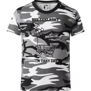 Chlapecké tričko Školní triko - Bez základky - Dětské maskáčové triko - 104-110cm / 3-4 roky ( Šedý maskáč )