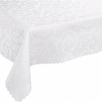 Prostěradlo Obrus odolný proti skvrnám 140x180 cm, Polský výrobek, bílá barva, vzor W19