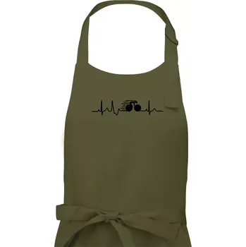 Kuchyňská zástěra EKG dráhová cyklistika - Pánská zástěra na vaření - Univerzální velikost ( Khaki )