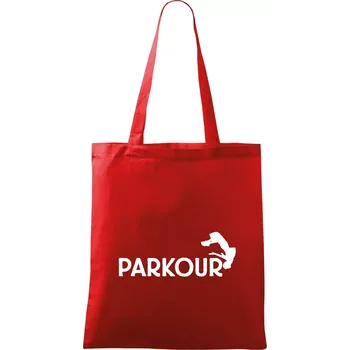 Nákupní taška Parkour - salto - Taška bavlněná - 42 x 38 cm ( Červená )