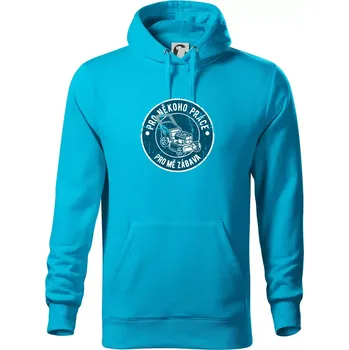 Pánská mikina Sekání pro někoho práce, pro mě zábava - Mikina pánská Cape s kapucí - 5XL ( Světlý tyrkys )