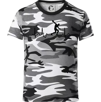 Chlapecké tričko EKG hod diskem - Dětské maskáčové triko - 134 cm/8 let ( Šedý maskáč )