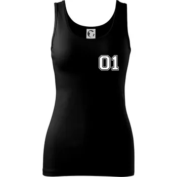 Dámské tričko King - Queen - 01 dres (černobílá) - Dámské tílko - XS ( Černá )