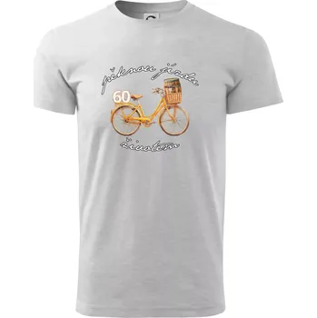 Mužská jízda životem 60 - Triko extra velké (5-8XL) - 6XL ( Světlešedý Melír )