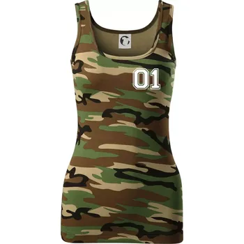 Dámské tričko King - Queen - 01 dres (černobílá) - Dámské Maskáčové tílko - M ( Hnědý maskáč )