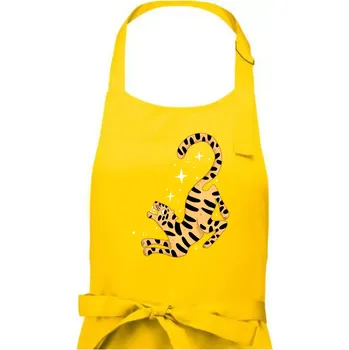 Kuchyňská zástěra Tygr s hvězdami (studio-arte.cz) - Dámská zástěra na vaření - Univerzální velikost ( Žlutá )