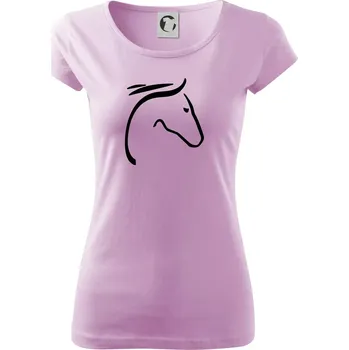 Dámské tričko Kůň - hlava silueta - Dámské triko Pure - XS ( Orchid )