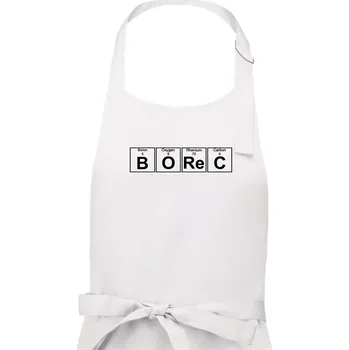 Kuchyňská zástěra Borec - Periodická tabulka - Dámská zástěra na vaření - Univerzální velikost ( Bílá )