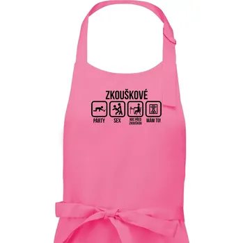 Kuchyňská zástěra Zkouškové - Pánská zástěra na vaření - Univerzální velikost ( Růžová )