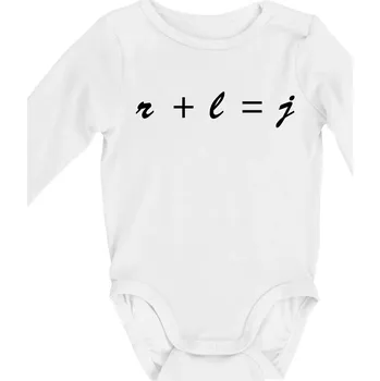 Hra matematiky - Body kojenecké s dlouhým rukávem - Dlouhý r. 6-12 měs ( Bílá )