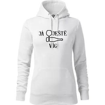 Dámská mikina Já ještě víc piju - Mikina dámská Cape s kapucí - M ( Bílá )