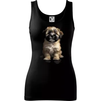 Dámské tričko Lhasa Apso štěně černá fotka - Dámské tílko - L ( Černá )