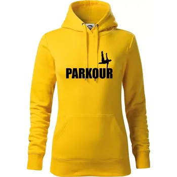 Dámská mikina Parkour - na jedné ruce - Mikina dámská Cape s kapucí - XL ( Žlutá )
