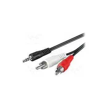 Audio kabel Kabel Jack 3,5mm 3pin vidlice,RCA vidlice x2 3m černá