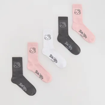 Reserved - 5pack ponožek Hello Kitty - tmavě šedá - 128FQ-90X - 128FQ-90X-K28