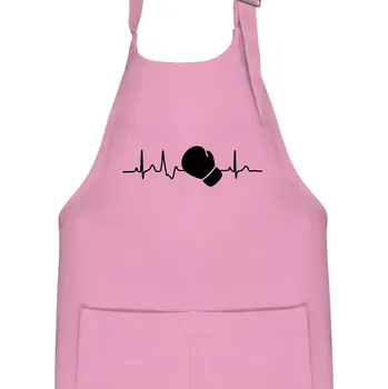 Kuchyňská zástěra EKG box rukavice - Dětská zástěra na vaření - Univerzální velikost ( Růžová )